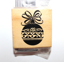 CraftSmart Ornament Wooden Rubber Stamp Holidays Christmas Season H8