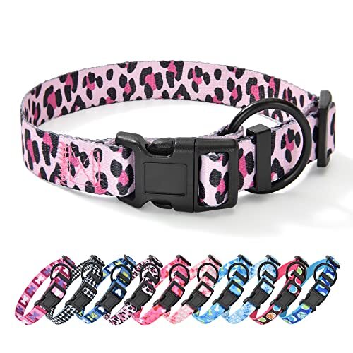 Dog Collar | Nylon Puppy Collars w Cute Medium (Pack of 1) O-Ring-Pink Leopard - Bild 5 von 6