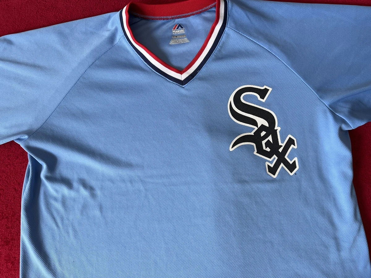 2XL Majestic Chicago White Sox Cool Base Rare Light Blue Baseball Blank  Jersey