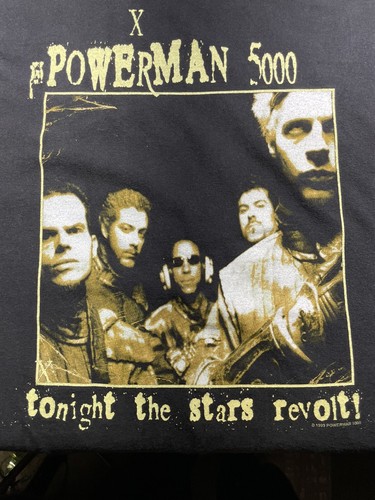 VTG Powerman 5000 Tonight The Stars Revolt T Shirt Size XL