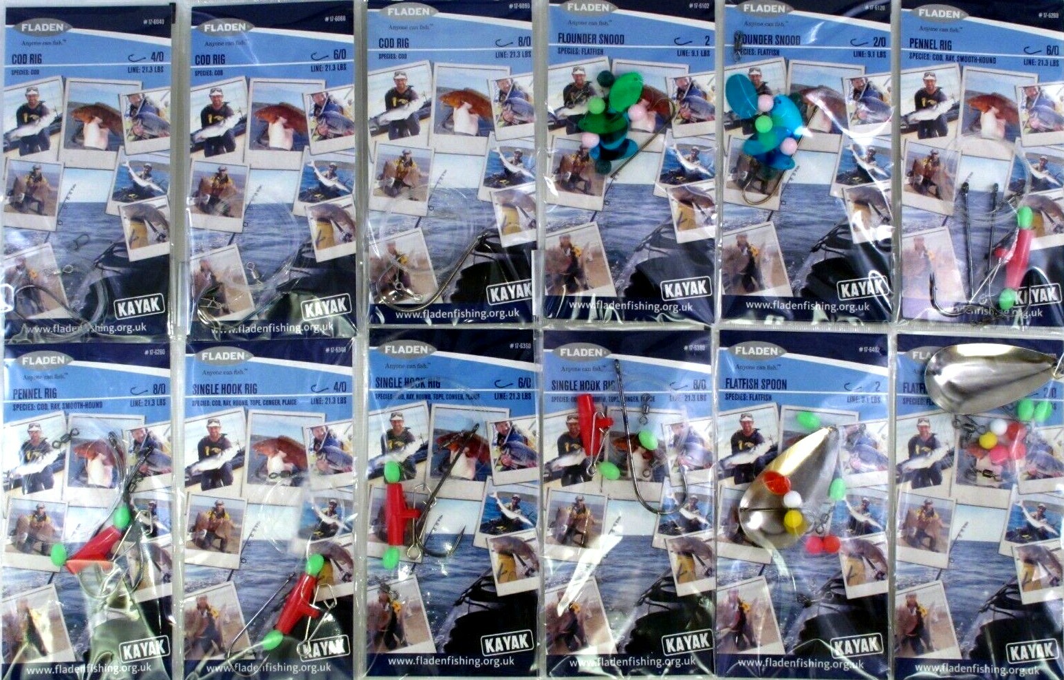 12 Kayak Sea Fishing Rigs Fladen Cod Ray Conger Tope Hound Plaice Flounder Boat