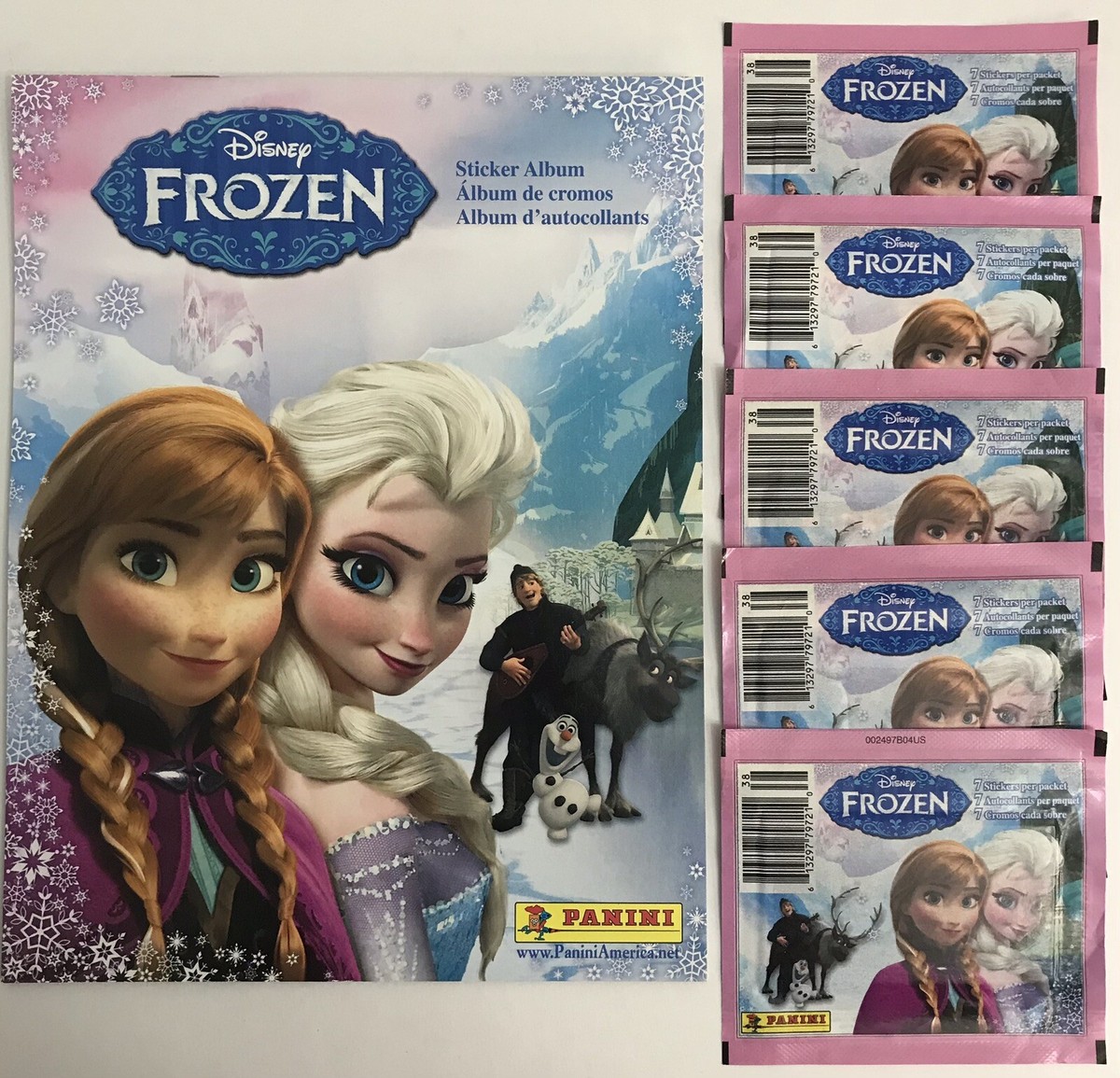 Panini Disney Frozen 2013 Sticker Book W/ 5 Unopened Packs