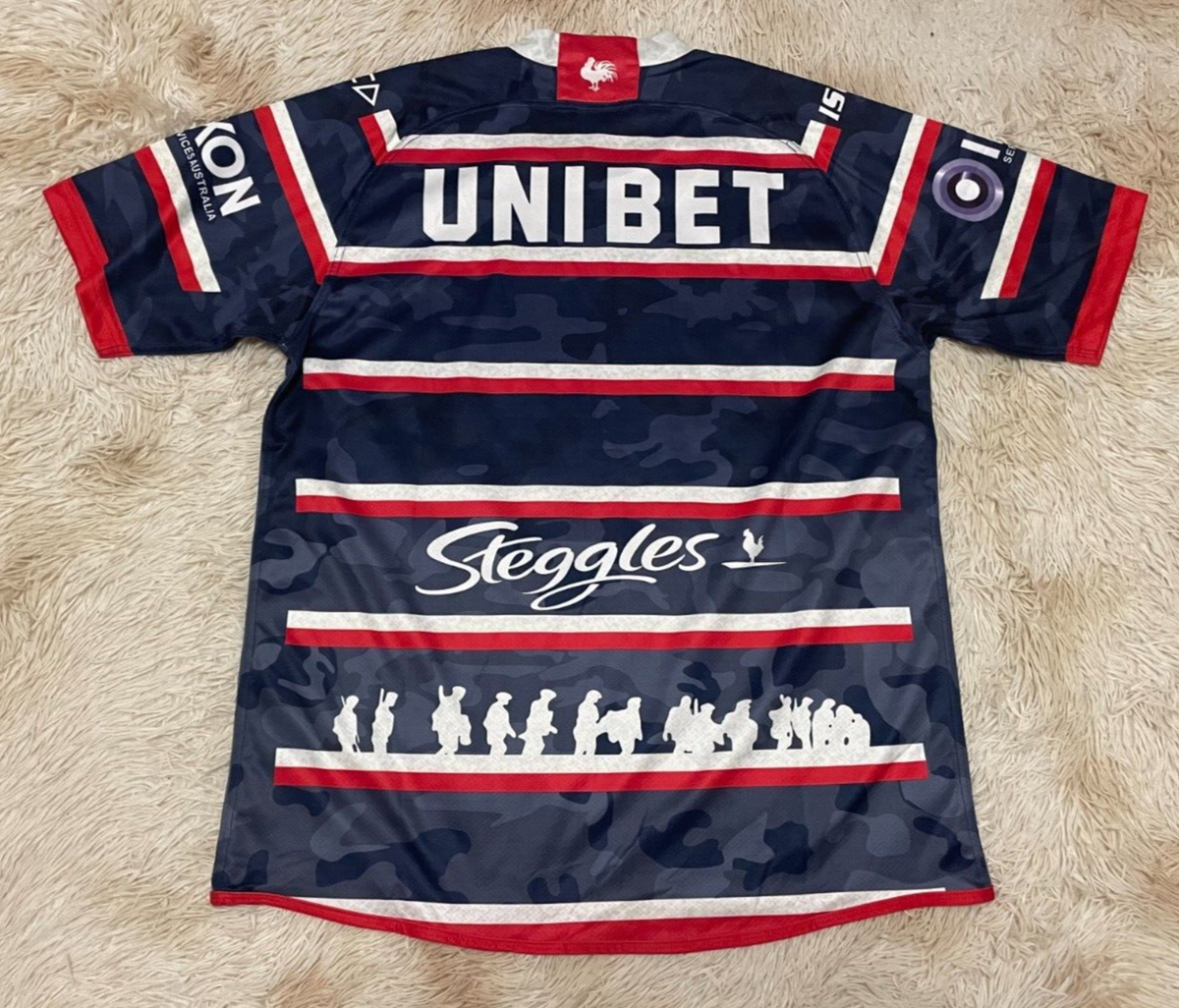Maillot De Rugby Vintage Sydney Roosters Authentics Steggles Jersey – Taille XS, Noir, Rouge Et Blanc