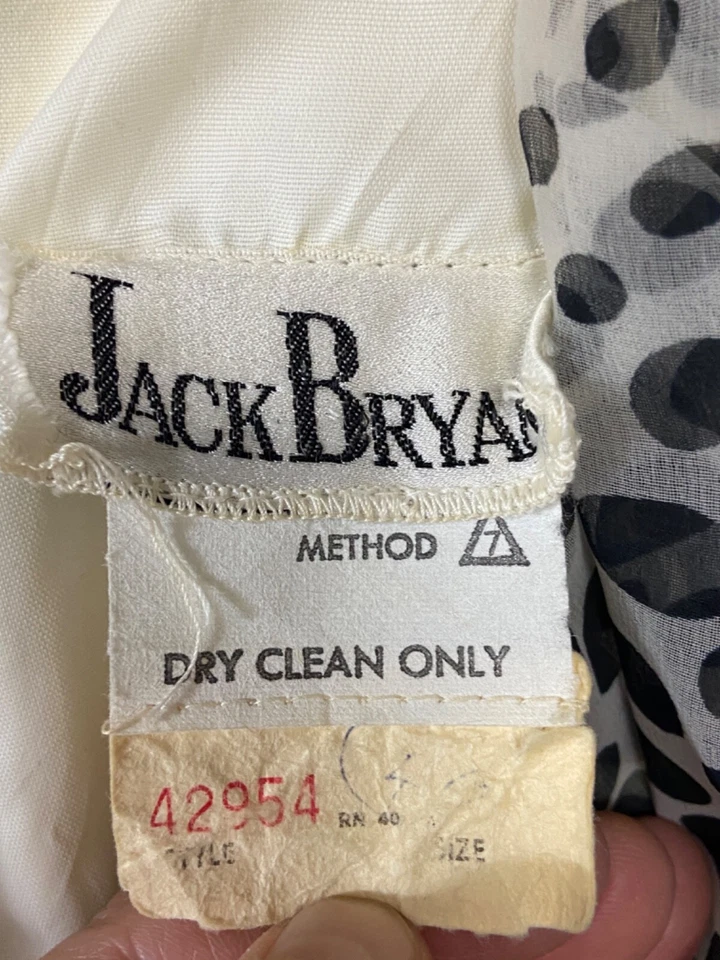 Vestido Vintage Jack Bryan Volantes M Maxi Largo Lunares Floral Años 70 Glamour Dramático Foto 4 de 4