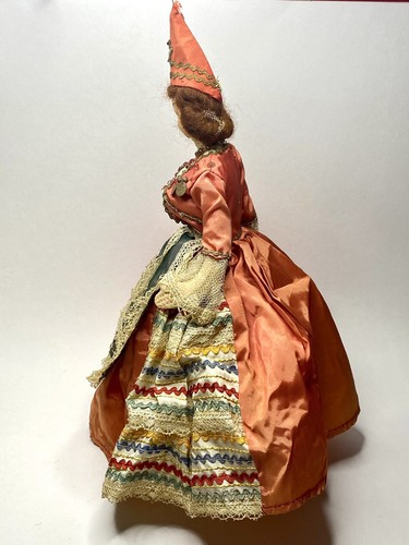 Vintage Ethnic Doll 14” Cloth Gypsy Stands Up Hand Painted Face - Picture 8 of 17