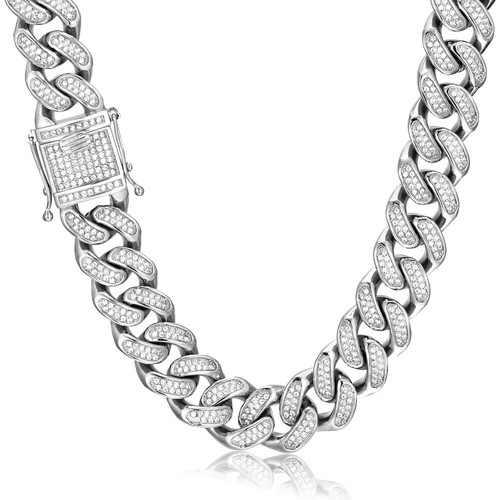20mm Ice Out Cuban Link Chain Hip Hop 