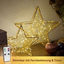 HiLight LED Weihnachtsstern gold 3D Stern war...