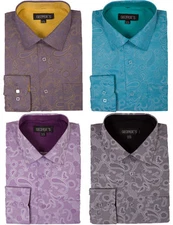 New Men's Big Paisley Design  Dress Shirt 4 Colors Style AH-625