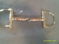 Bit Unbranded D Ring with 4 Copper Rollers and Stainless Steel Cheeks