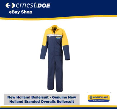 鈴木 NEW HOLLAND オーバーオール 防寒LL ネイビー/イエロー NEW