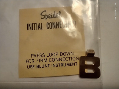 Vintage SPEIDEL INITIALEN VERBINDUNG 12K GOLD GEFÜLLT BUCHSTABEN ANHÄNGER Buchstabe B