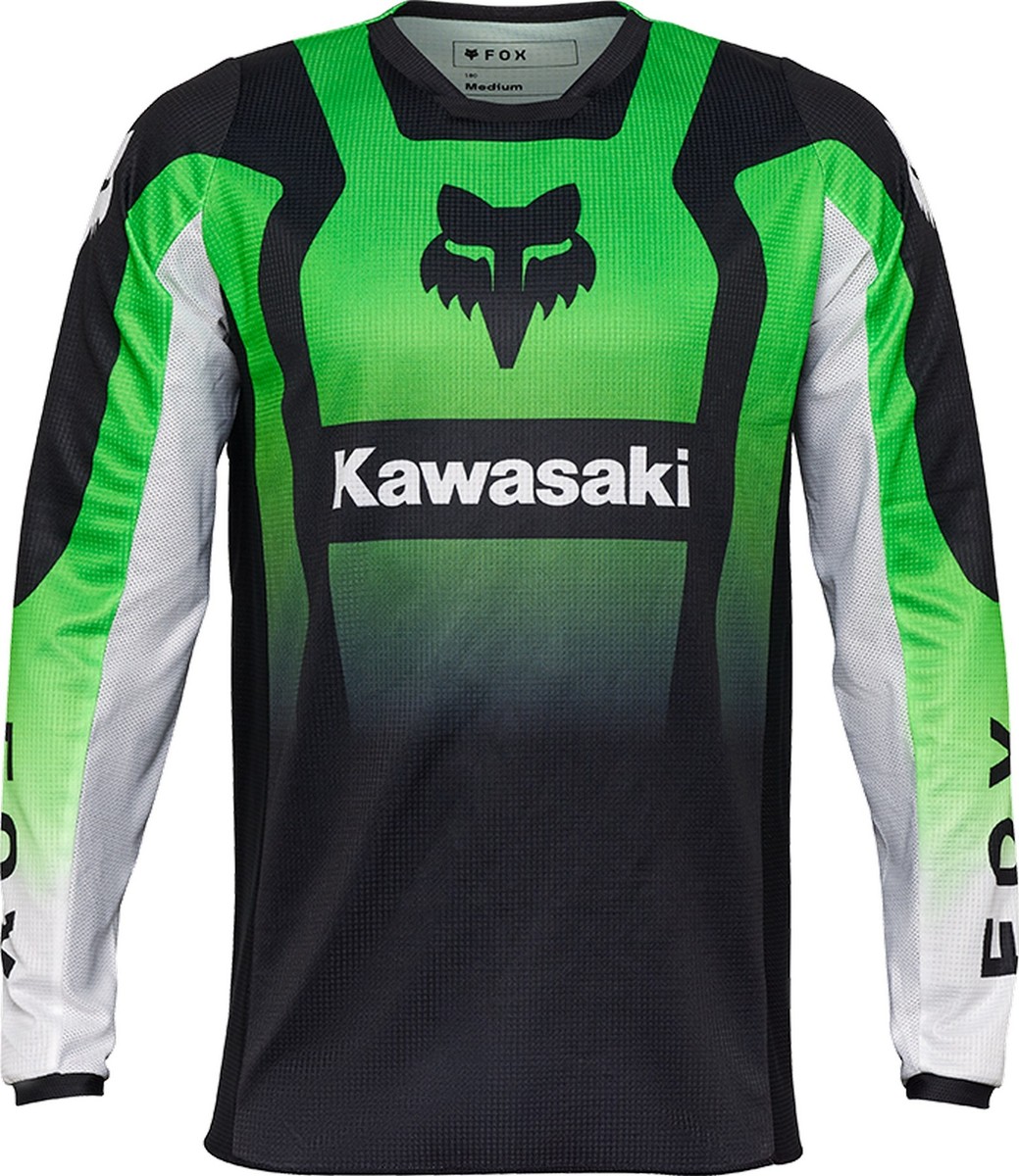 Fox Racing 180 Kawasaki 25SP Mens MX Offroad Jersey Fluo Green | eBay