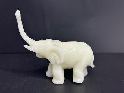 Onyx Marble Elepahant with Tush Carving 3''