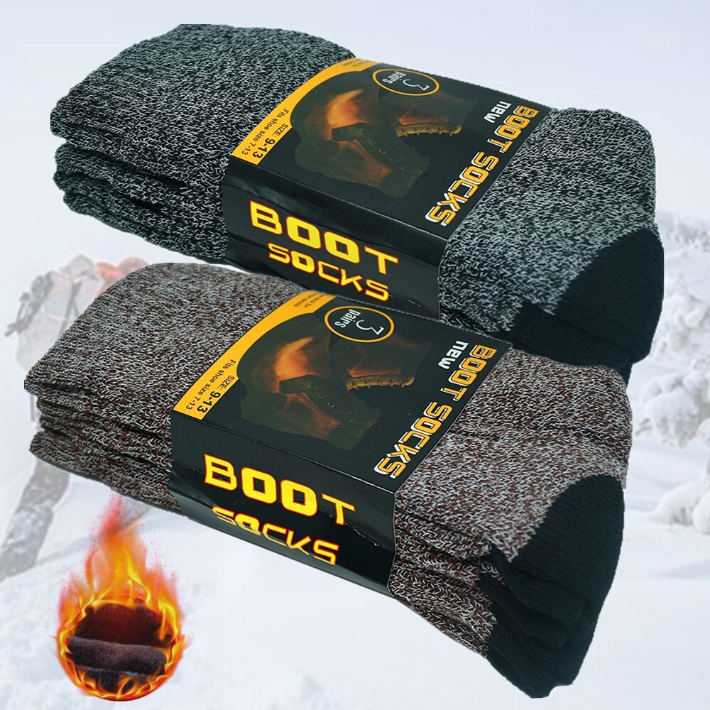 S Winter Heavy Duty Cotton Boots Thermal Warm Crew Work Socks 9-13