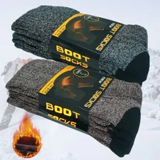 6 Pairs Mens Winter Heavy Duty Cotton Boots Thermal Warm Crew Work Socks 9-13