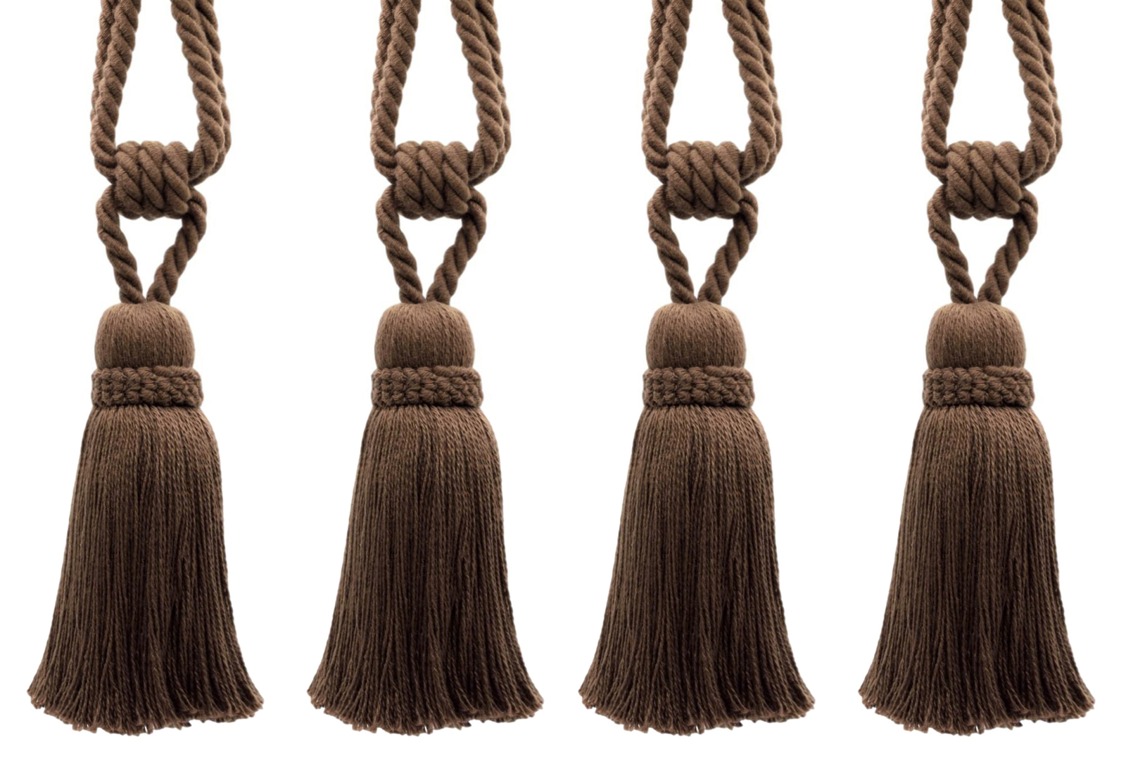 DÉCOPRO Cotton Tieback, Style# TBCTN7, Color# E19 - Mocha Brown [Set of 4]