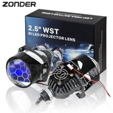 Honeycomb Led Headlight 2.5 Bi Led Projector Lens Hilo Beam Retrofit Universal
