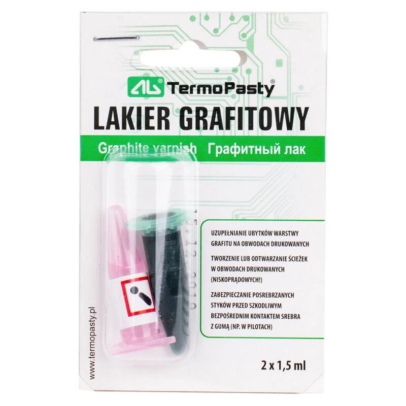 TERMOPASTY Graphitlack - Reparaturen des Leiterplatten Pfades - Graphit Lack Phiole 1,5ml
