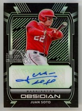 Juan Soto 2021 Panini Obsidian Baseball Autograph Card #O-JS 4/5