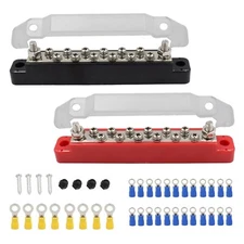Boat 12V DC Busbar Electrical Terminal Block M6 Studs Power Junction Box 120A