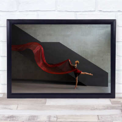 Landschaft Ballett Tanz Kunst Frauen schöne rote Welle tanzen Eleganz Druck