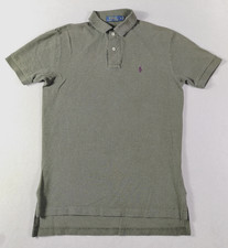 Polo Ralph Lauren Polo Shirt Mens Small Green Solid Pique Pony Casual Preppy