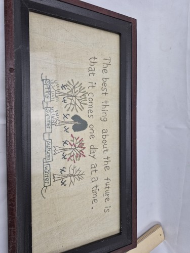 Primitives Country Seasons Framed Sampler Cross Stitch Framed Future Trees - Picture 5 of 5