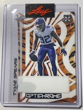 TYJAE SPEARS titans 2023 Leaf Eclectic Optichrome Clear Tiger XRC Proof 1/1 (U3)