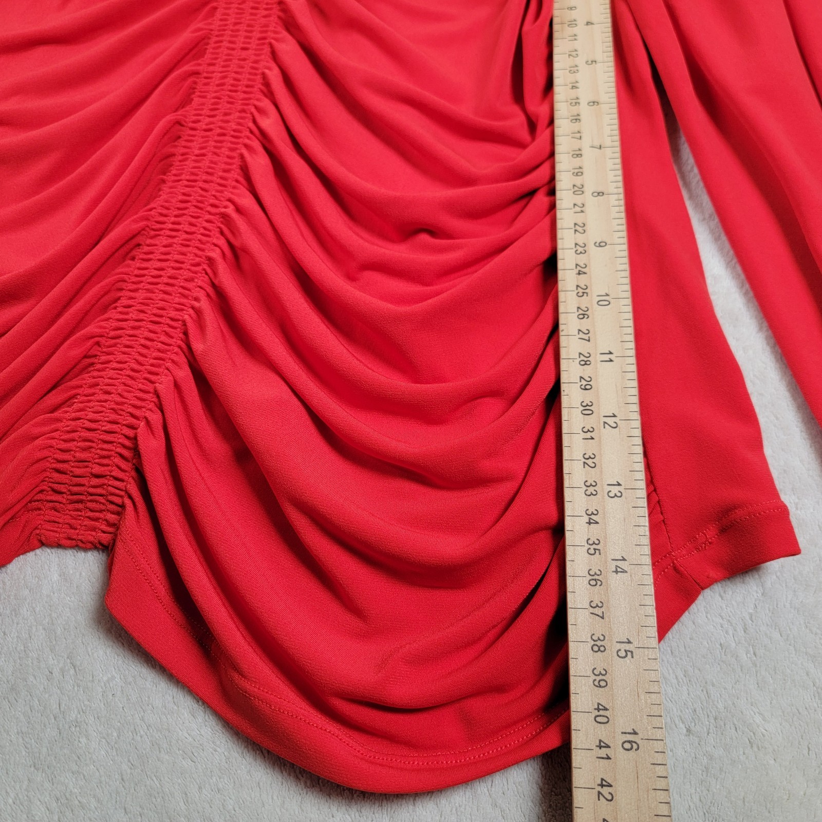 Cache Size XLarge Blouse Solid Red Long Sleeve Ru… - image 6