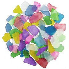 Sea Glass for Craft - 14Oz Frosted Flat Glass In, Bulk Seaglass Pieces for Beach