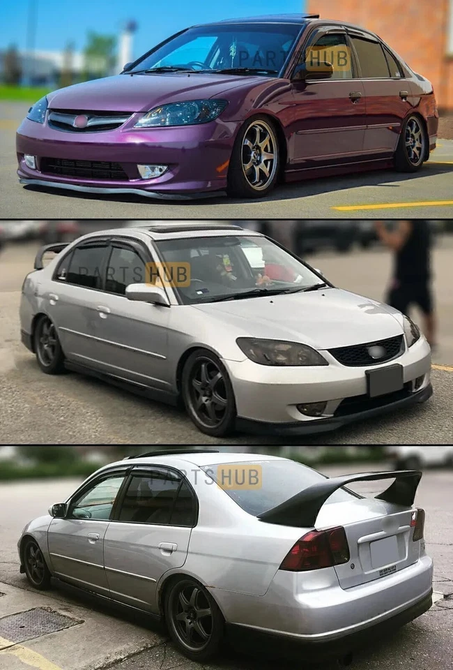 Para Honda Civic JDM Mugen 2001-2005 estilo ventana visera sol lluvia protectores Ysaldiknb Foto 4 de 4