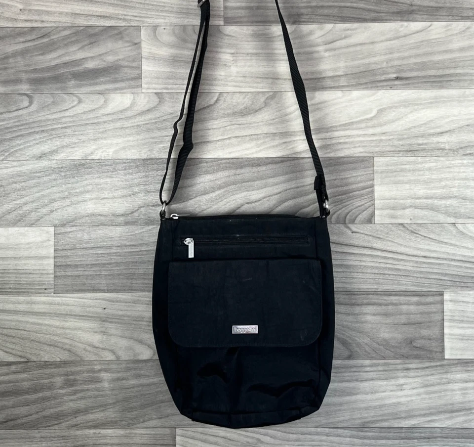Baggallini Crossbody Bag Womens Black Adjustable Strap Inner Pockets Phone Zip - Image 2 of 4