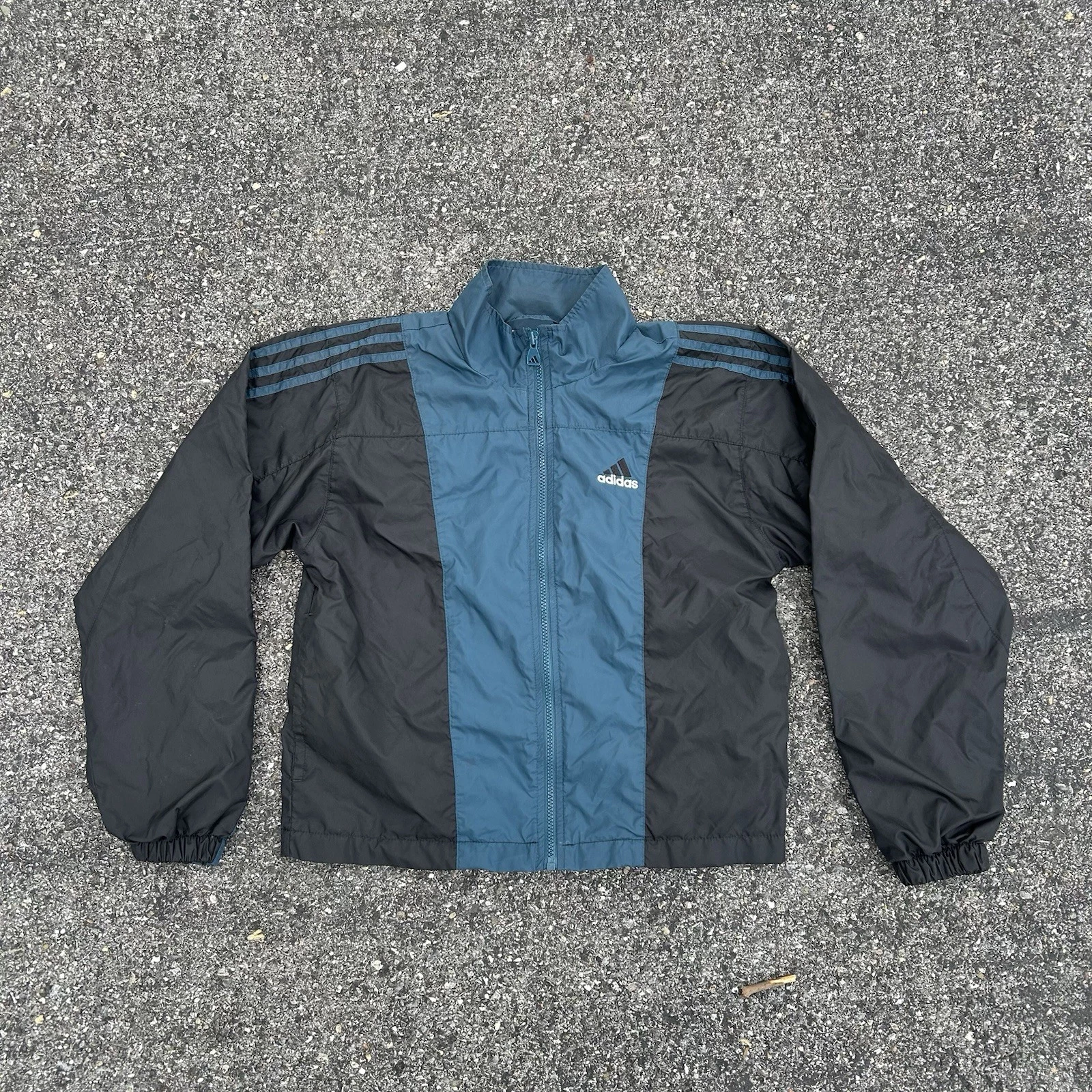 Vintage Adidas Lined Windbreaker Track Jacket Green Black Men’s Small