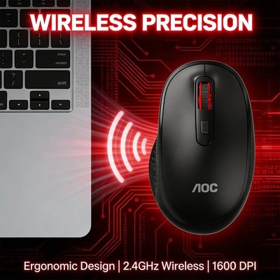 AOC 2.4G Wireless Optical Mouse Adjustable 800-1600 DPI PC Laptop Computer Mice