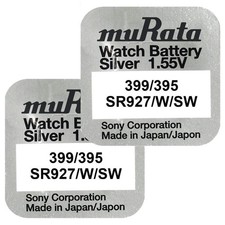 2 Murata 395 SR927 Batteries Silver-Oxide 1.55V Sony Watch Battery New