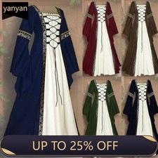 Medieval Renaissance Dress Women's Halloween Gothic Costume Party Dress sz