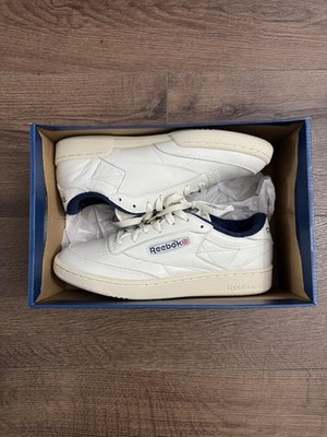 Reebok Club C 85 Vintage Chalk Vector Navy Leather Low Top Sneakers GX3683 Men