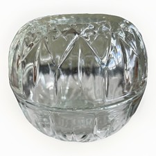 HOMCO Fairy Lamp Clear Glass Votive Candle Holder Round 2 Piece Made In USA