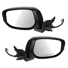 TRQ 2pc Heated Electric Side Mirror Set Black for Honda Insight 2010-2014