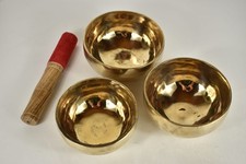 Singing Bowls Set of 3 - Polished - 1238 gr. - Meditation & Sound Travel Sound Massa