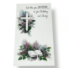 American Greetings God Bless You Mother Vintage Birthday Card c1959 HBX