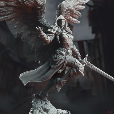 Ascended Commander Knight - Lydia the Merciless 32mm Resin Miniature D&D DND