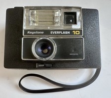 Keystone Everflash 10 Vintage Box Camera Black Beige Made in USA
