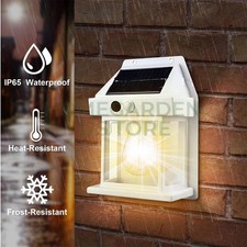 Solar Wall Lights Outdoor Dusk to Dawn Porch Light PIR Motion Sensor Garden Lamp