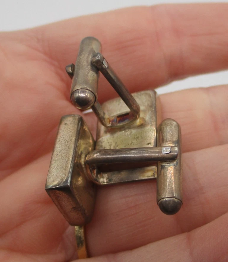 GEMELOS MOSAICO ÁMBAR BÁLTICO PLATA ESTERLINA Foto 2 de 3