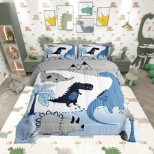 Castle Fairy Dinosaur Comforter Set Cartoon Animals Bedding Set For Kids Girls