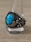 JACK TOM NAVAJO Turquoise Sterling Silver 925 Ring Size 12 Large Vintage