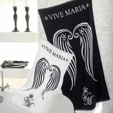 Frottee Duschtuch oder Handtuch cm Weiß Schwarz Vive Maria Forbidden Lingerie