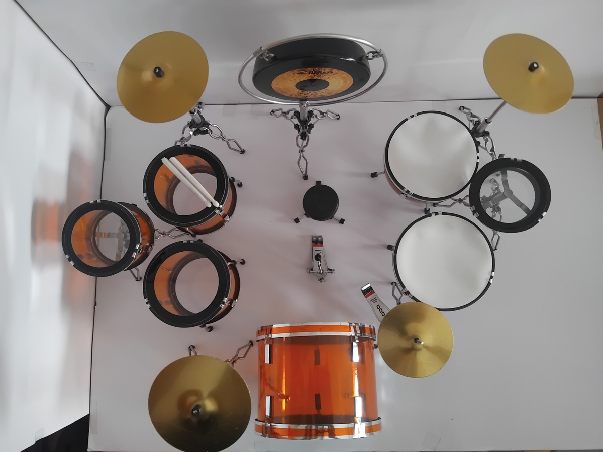 Miniature Drum Kit Ludwig Vistalite Amber Vintage John Bonham Led 
