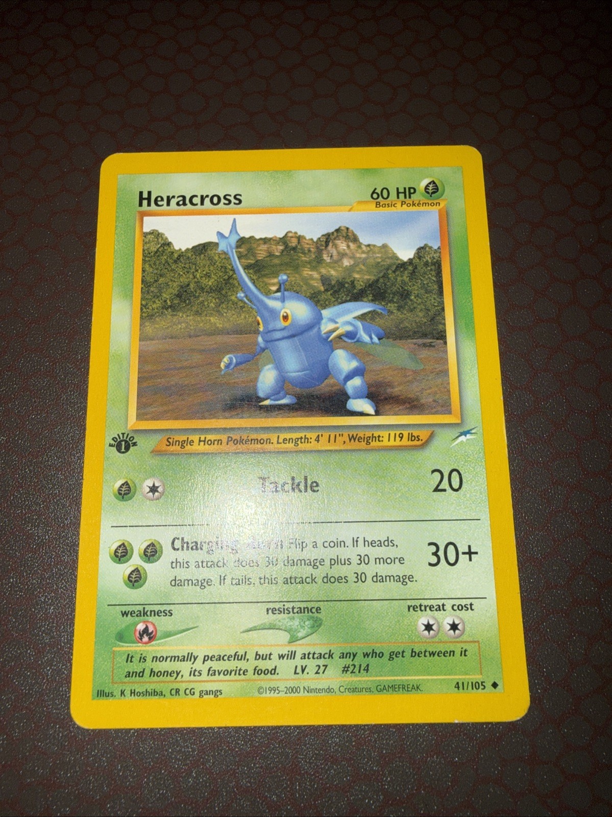 Pokemon! Heracross - Neo Destiny - Uncommon - 41/105 - 1st Edition LP!